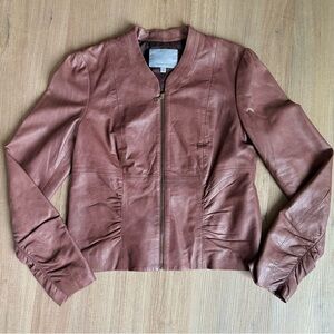 Classiques Entier Rich Brown Lambskin Leather Jacket